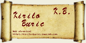 Kirilo Burić vizit kartica